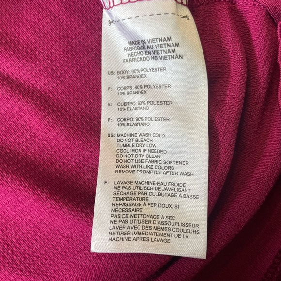 Adidas Pure Motion Medium Plum & White Womens Golf Tee Short Sleeve - Picture 3 of 5